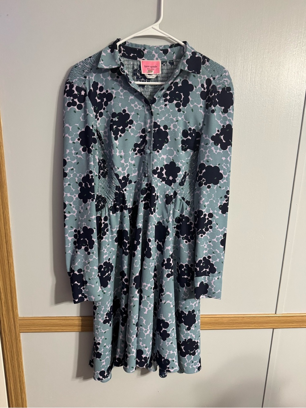 Kate Spade New York Light Blue and Navy Casual Floral Dress Size 2